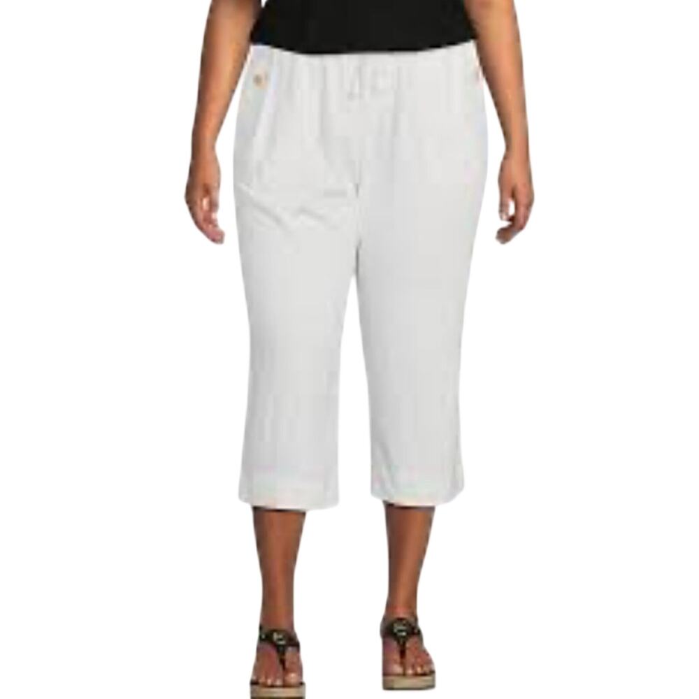 Westbound The ISLAND Crop Pull-On Mid Rise Straight Leg Drawstring Pants XL